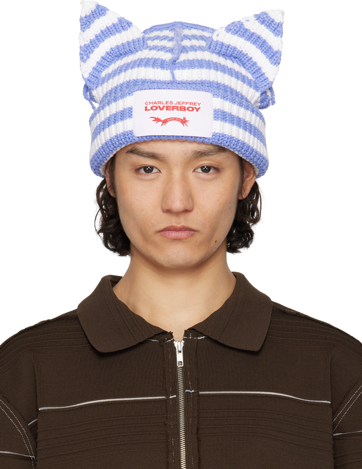 charles jeffrey loverboy ssense限定 ビーニー Charles Jeffrey LOVERBOY SSENSE Exclusive Brown Ears Beanie