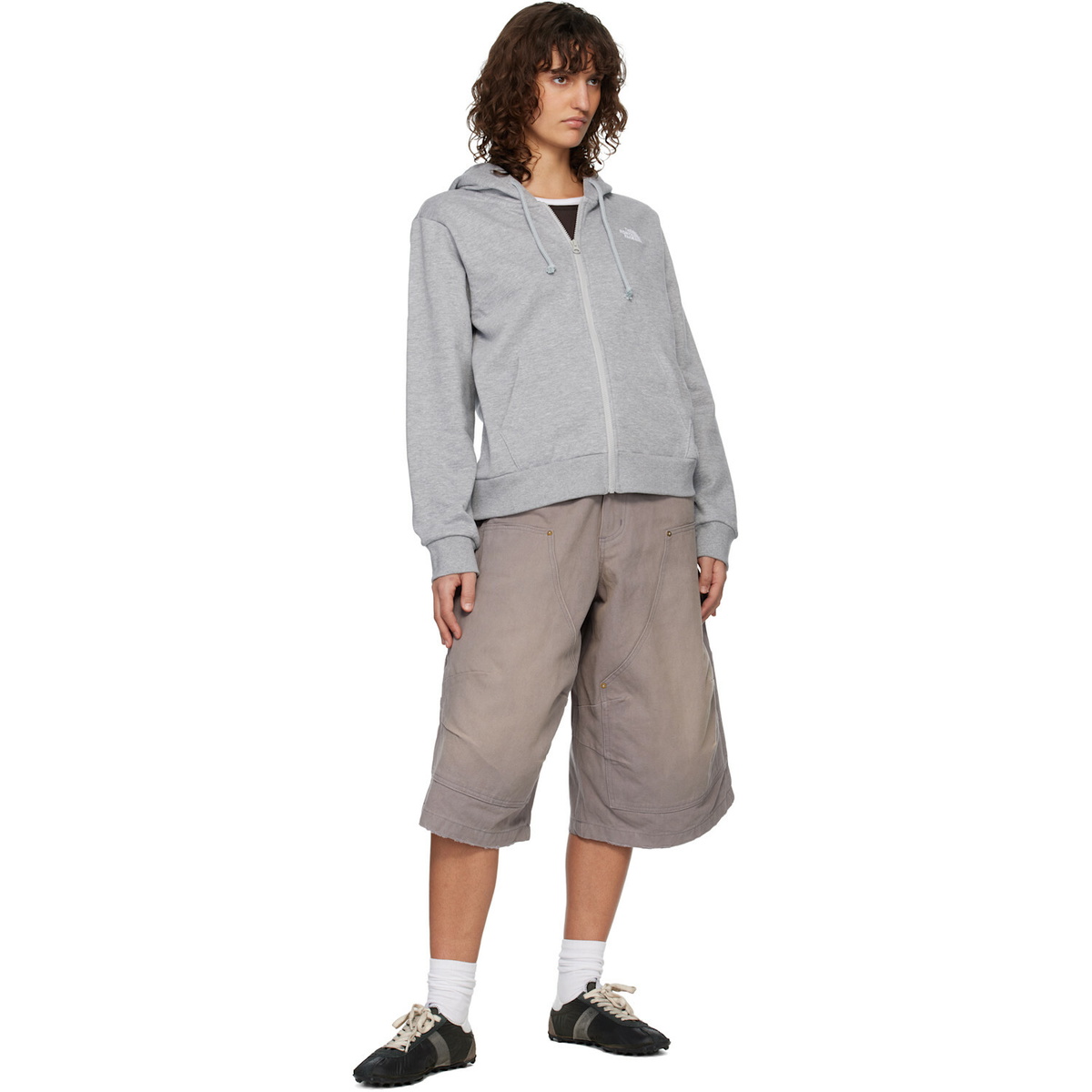 The North Face Gray Evolution Simple Dome Regular Full-Zip Hoodie
