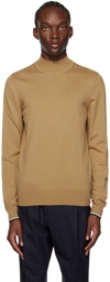 BOSS Brown Mock Neck Sweater