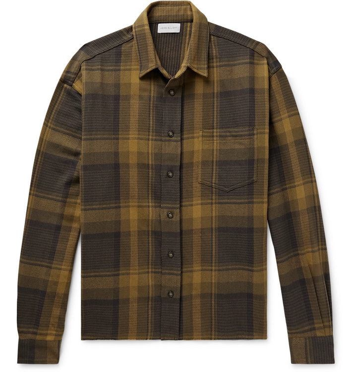 Photo: John Elliott - Checked Cotton-Flannel Shirt - Brown