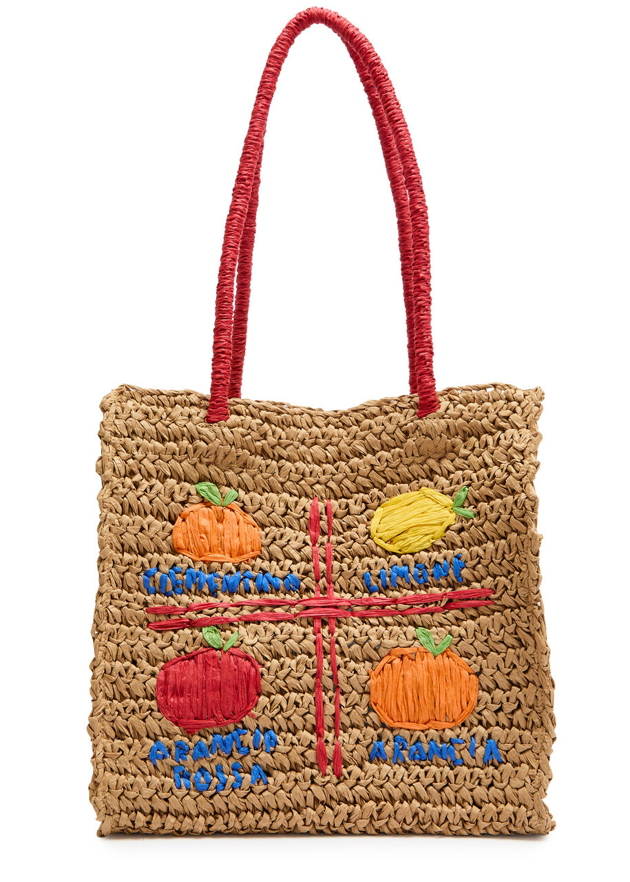 Damson Madder Fruity Raffia Tote bag - Natural - One Size
