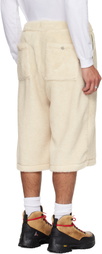 Reese Cooper Beige Sherpa Fleece Wide Leg Shorts