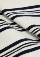 Wax London Dean Striped Textured Cotton T-shirt Navy