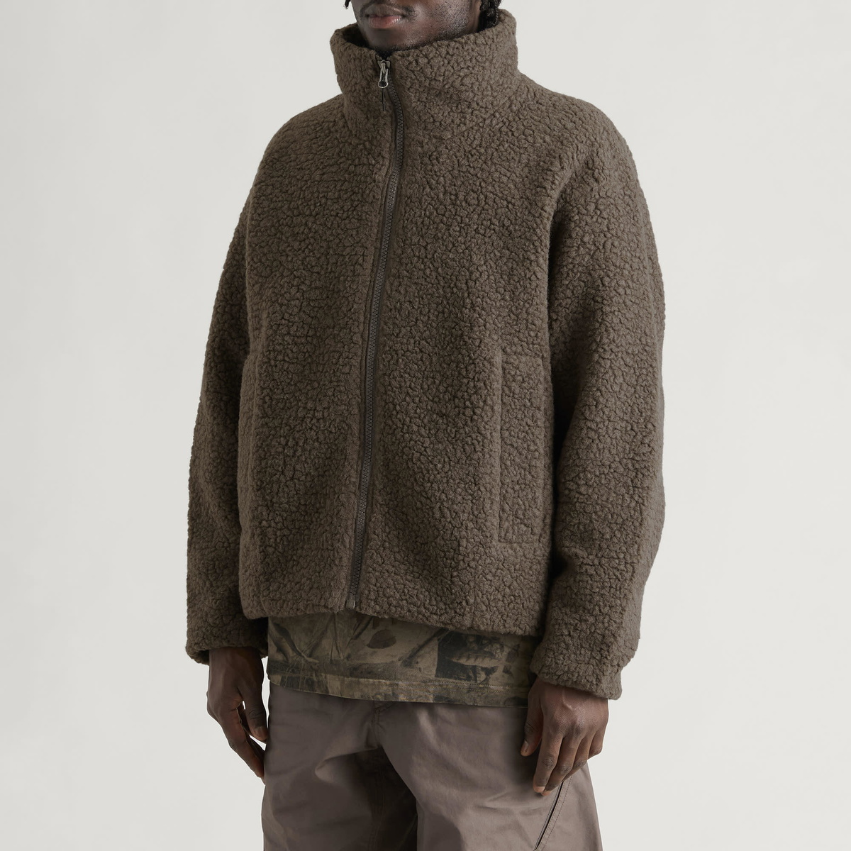 Goldwin Men's Deep Pile Fleece Jacket in Morel