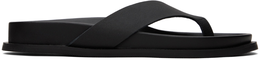 ST. AGNI Black Thong Slides