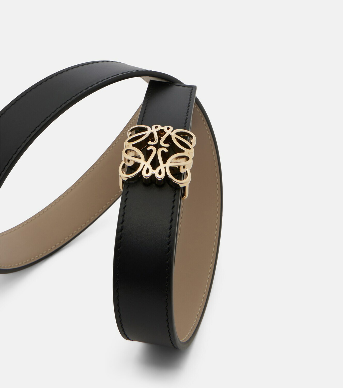 Loewe Anagram Bombé reversible leather belt