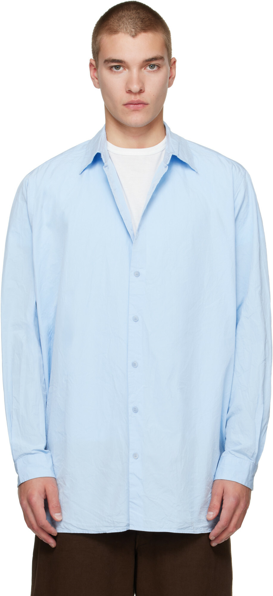 CASEY CASEY Blue Paper Cot Ikla Shirt