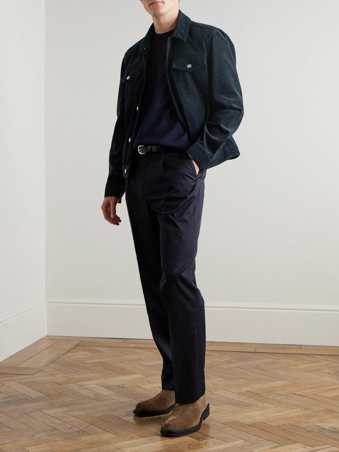Mr P. - Cotton-Corduroy Trucker Jacket - Blue