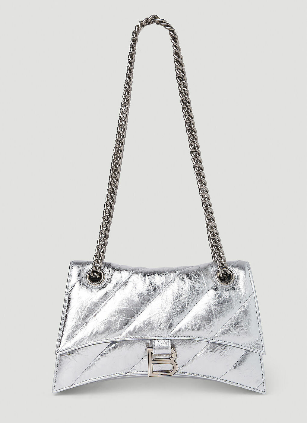 Balenciaga - Crush Small Shoulder Bag in Silver Balenciaga