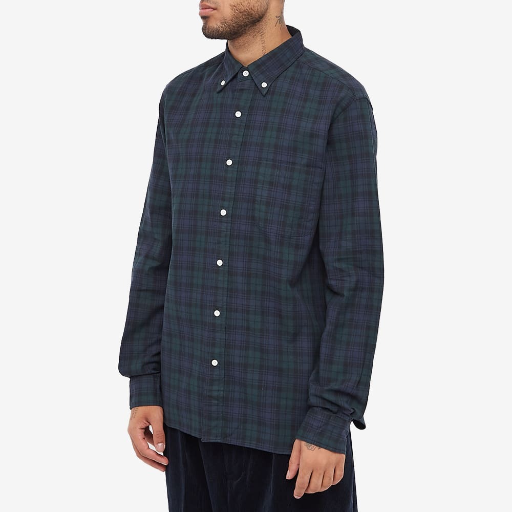 Beams Plus Men's Button Down Shirt in Indigo Black Watch Beams Plus