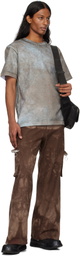 Charlie Constantinou Blue & Brown Screen-Printed T-shirt