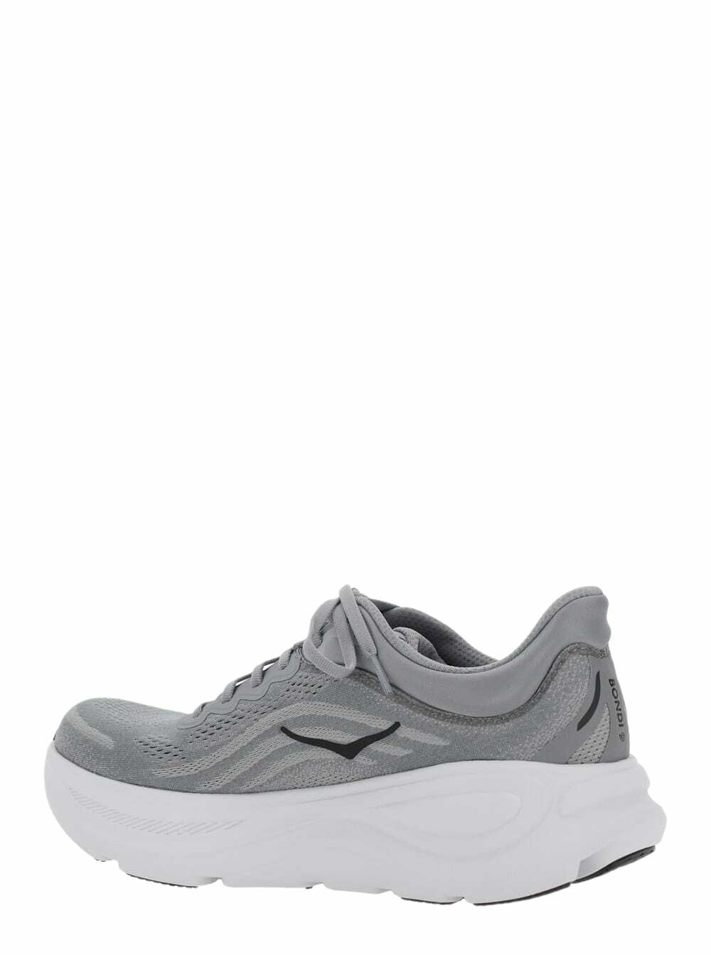Hoka bondi 9 Grey Low Top Sneakers With Maxi Logo Lettering On The Side In Tech Fabric Unisex