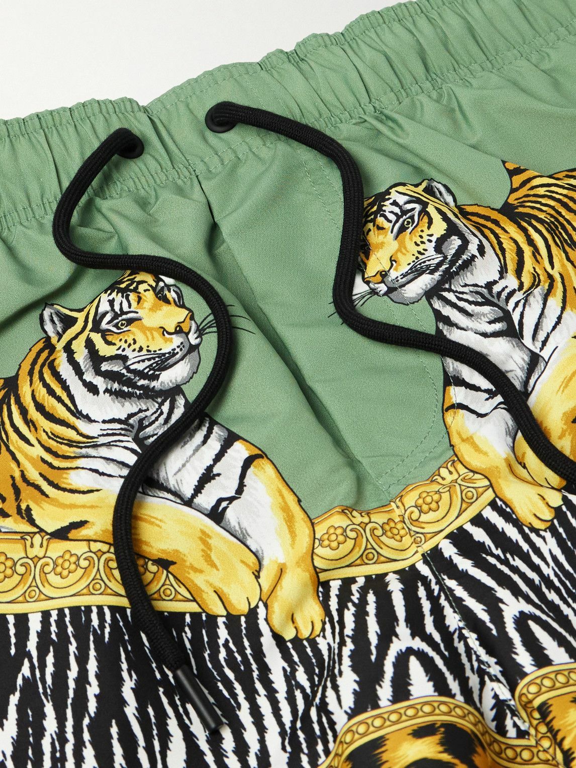Versace - Straight-Leg Mid-Length Printed Swim Shorts - Green