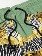 Versace - Straight-Leg Mid-Length Printed Swim Shorts - Green