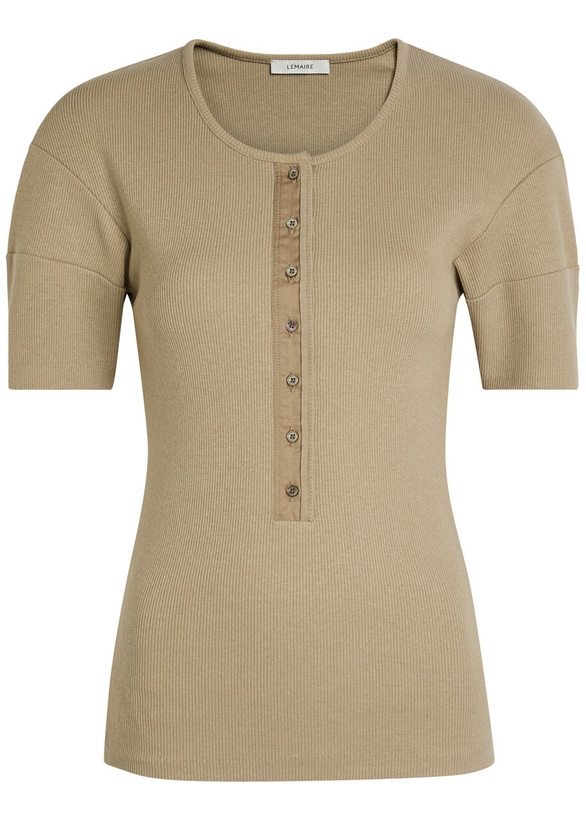 Photo: Lemaire Ribbed Cotton-blend top Sage