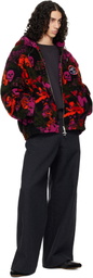 Chopova Lowena Black Engine Party Oversized Hooded Fleece Jacket