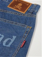Mastermind World - Straight-Leg Logo-Embroidered Denim Shorts - Blue