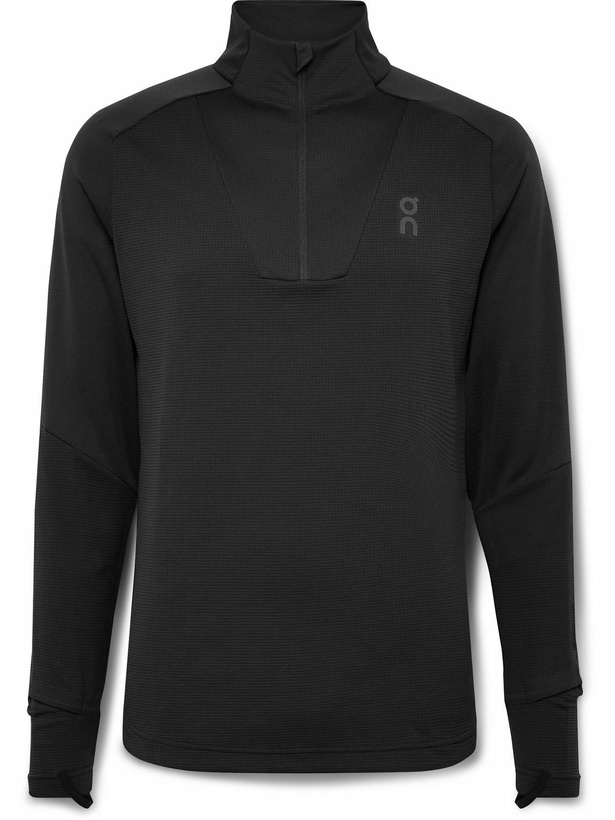 Photo: ON - Climate Recyled Mesh and Ripstop Half-Zip Top - Black