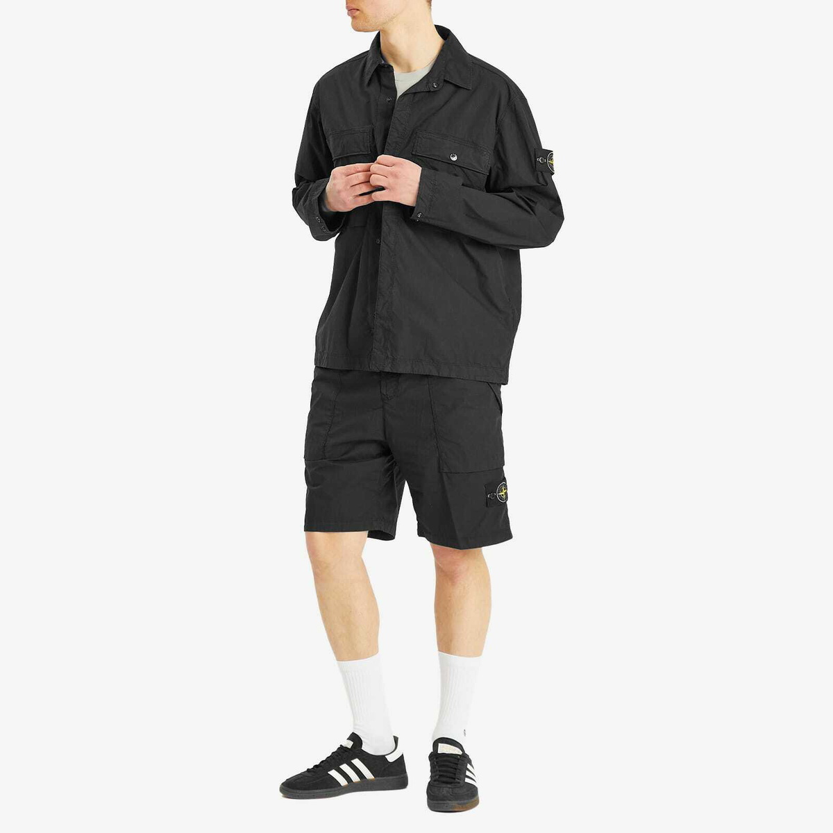 Stone Island Men's Tela Paracadute Shirt Jacket in Black Stone Island