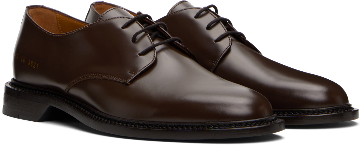 Common Projects Brown Polished Leather Derbys