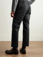 Auralee - Finx Straight-Leg Cropped Cotton-Twill Chinos - Black