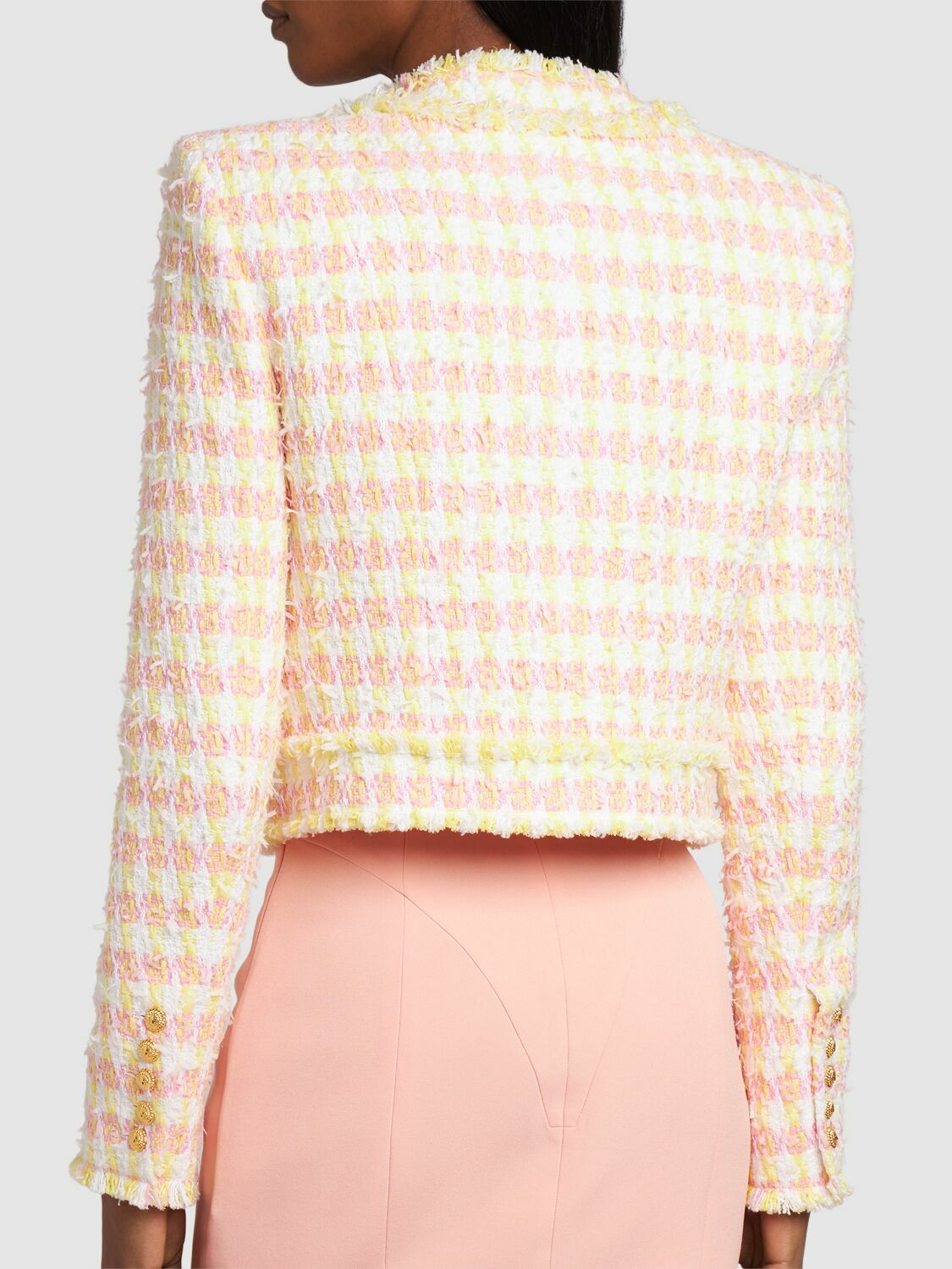 BALMAIN Miami Cotton Blend Tweed Jacket Balmain