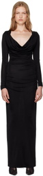 MISBHV Black Hooded Maxi Dress