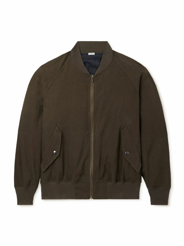 Photo: A.PRESSE - Silk and Cotton-Blend Bomber Jacket - Green