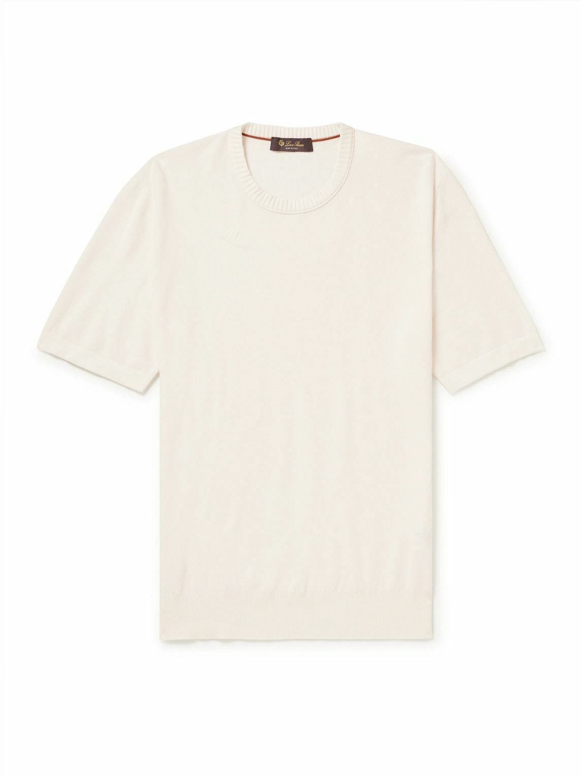 Photo: Loro Piana - Cotton and Silk-Blend Piqué T-Shirt - Neutrals