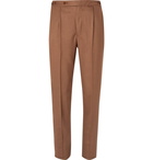 Camoshita - Tan Pleated Woven Suit Trousers - Men - Tan