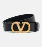 Valentino Garavani VLogo Swarovski®-embellished leather belt