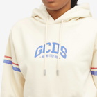 GCDS Women's Logo Cropped Hoodie in Off White