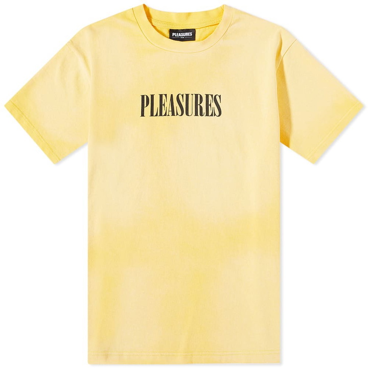 Photo: Pleasures Men's Spray Treated Heavyweight T-Shirt in Yellow