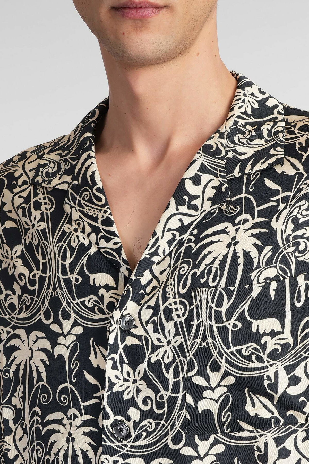 Laneus Shirt In Black Viscose