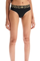VERSACE bikini bottom with greek border Black