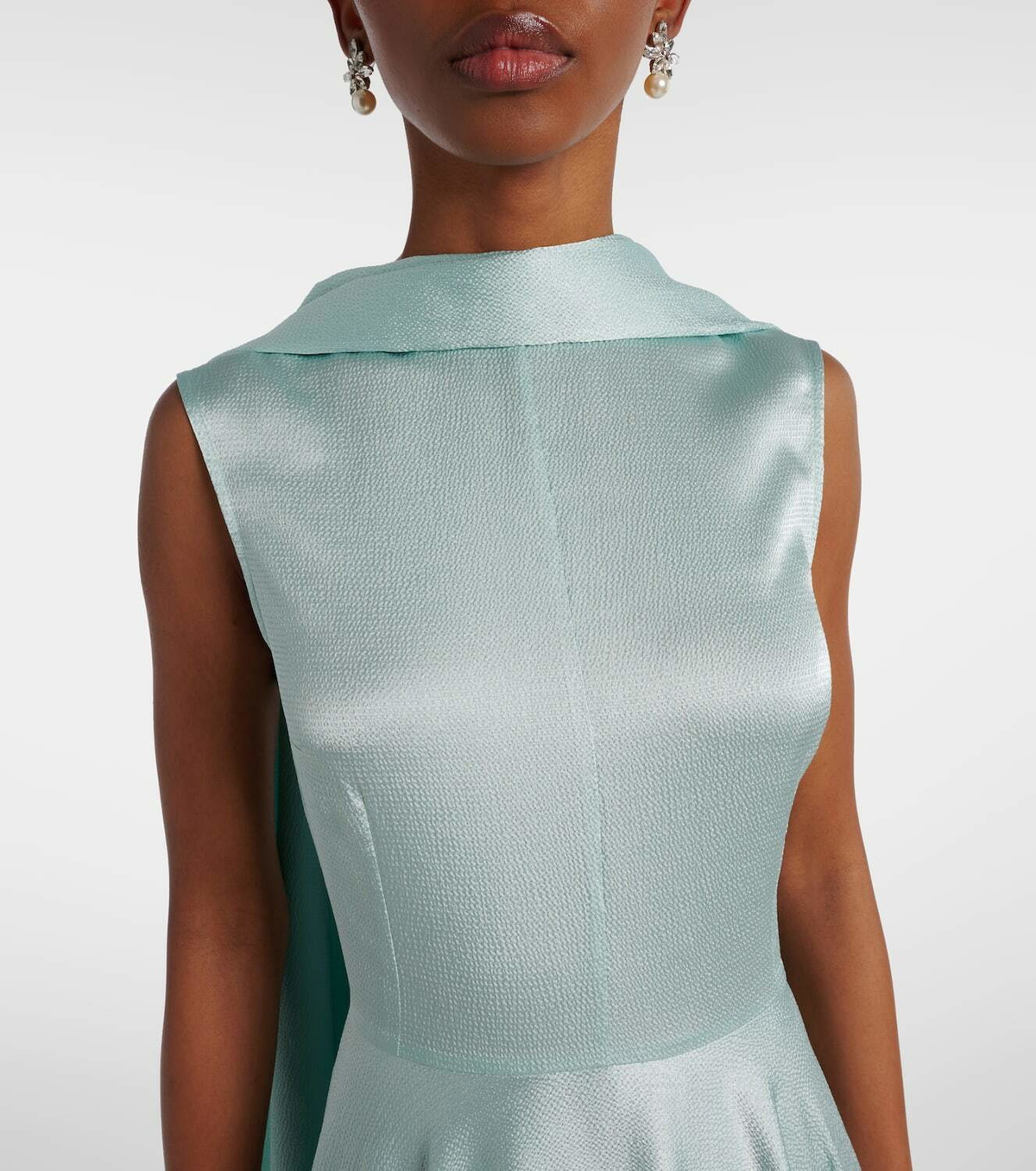 Solace London Emelia scarf-detail satin gown Solace London