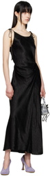 Acne Studios Black Satin Maxi Dress
