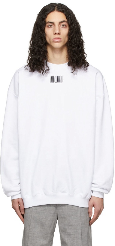 Photo: VTMNTS White Barcode Sweatshirt
