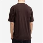 Auralee Men's Super Soft Wool Jersey T-Shirt in Dark Brown