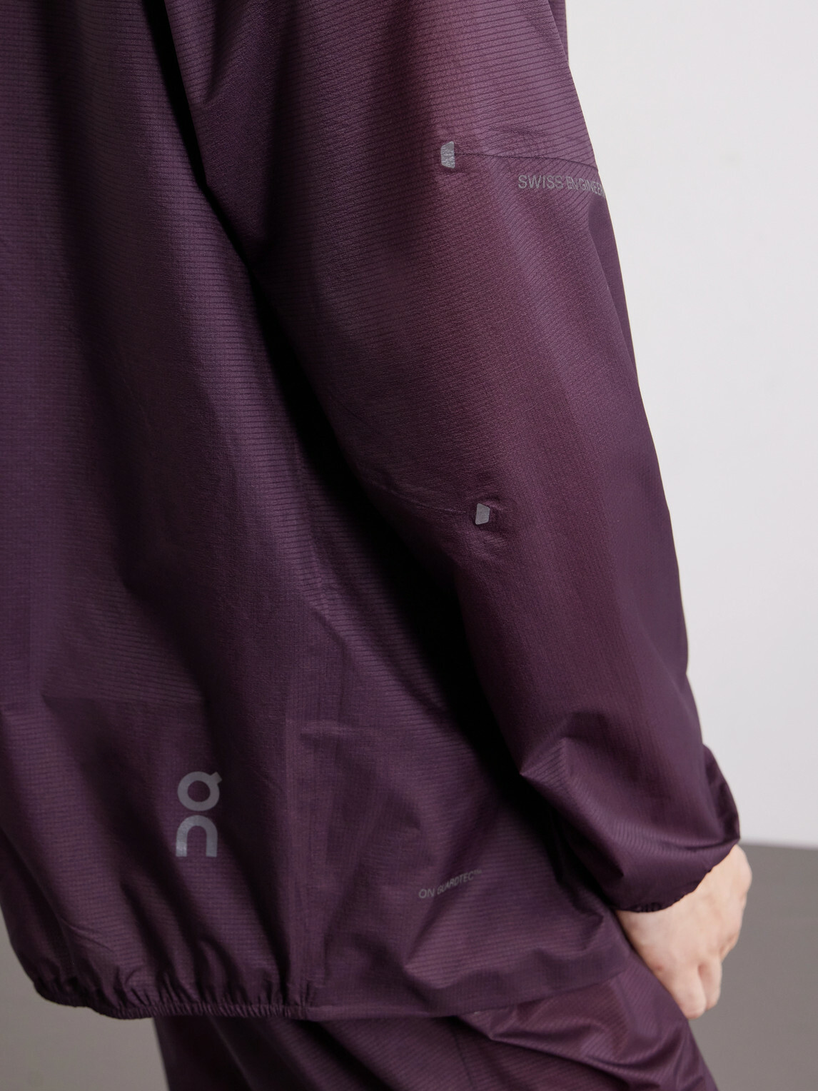 On - Logo-Print GuardTec™ Shell Hooded Jacket - Burgundy