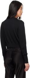 Silk Laundry Black Cropped Cardigan