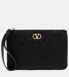 Valentino Garavani VLogo Swarovski®-embellished moiré pouch