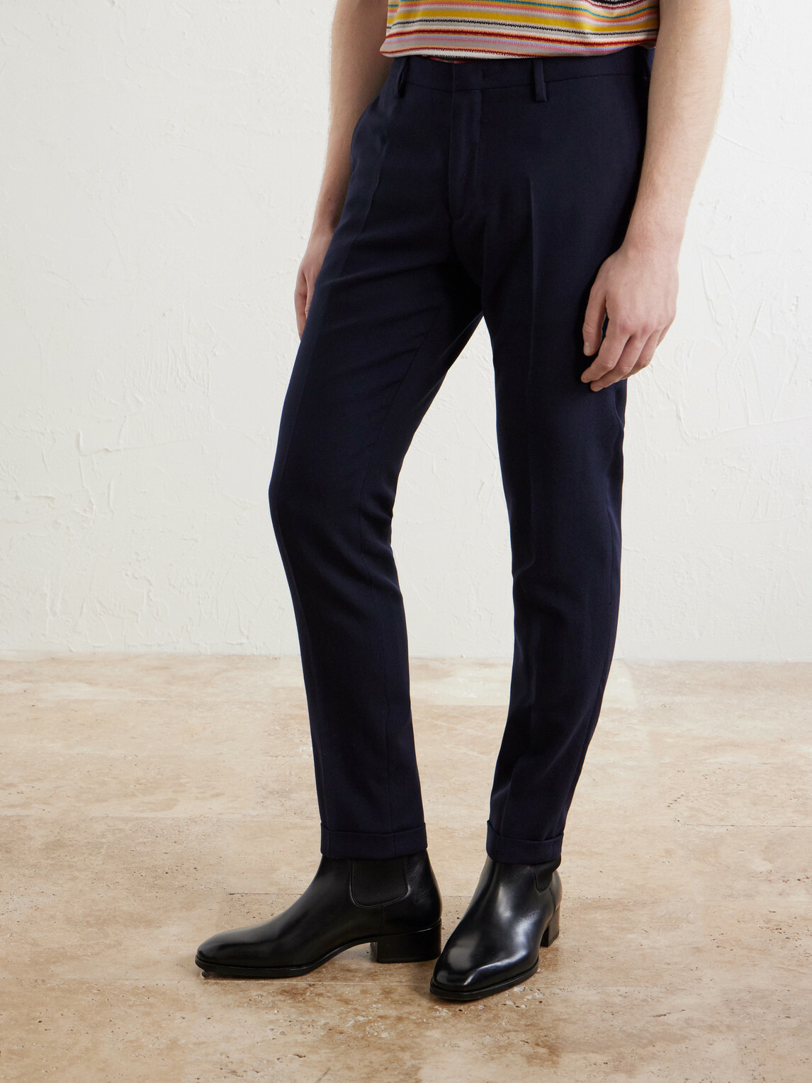 Paul Smith - Tapered Wool-Hopsack Suit Trousers - Blue