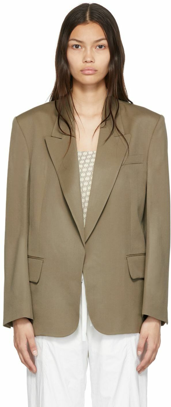 Low Classic Lapel Point Blazer _ Khaki Beige by W Concept