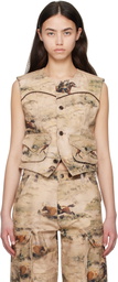 Andersson Bell Beige Cowboy Printed Vest