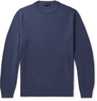 Ermenegildo Zegna - Waffle-Knit Wool and Cashmere-Blend Sweater - Blue