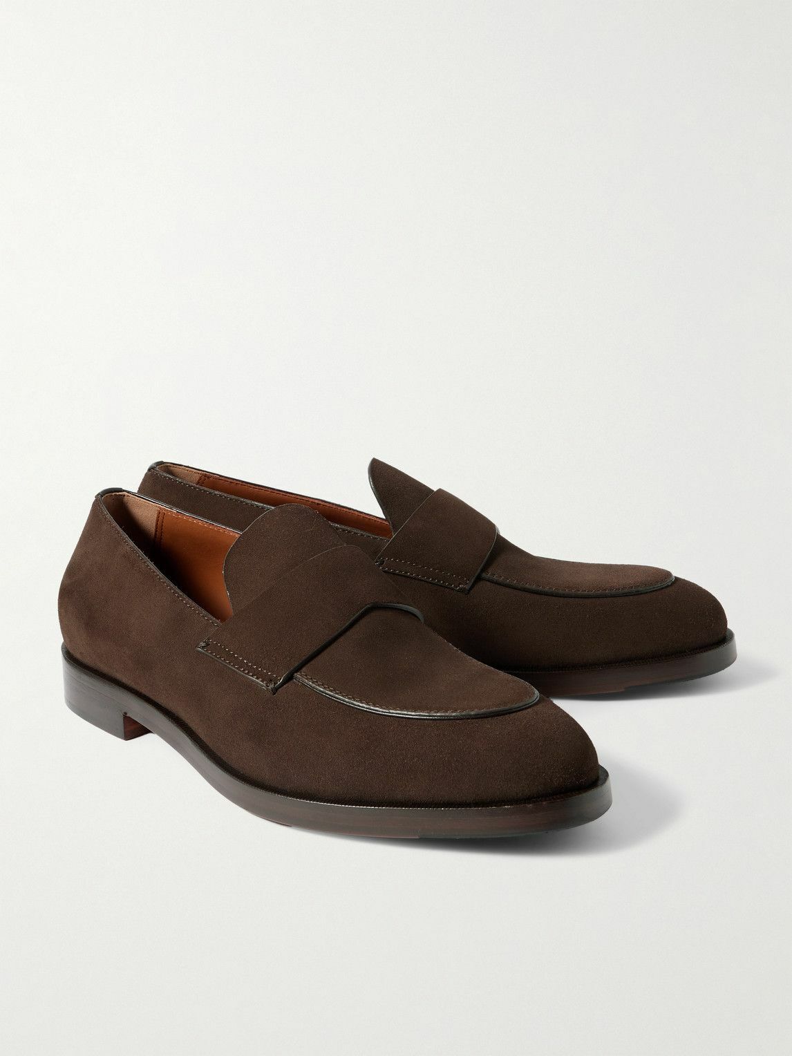 Zegna - Torino Suede Loafers - Brown