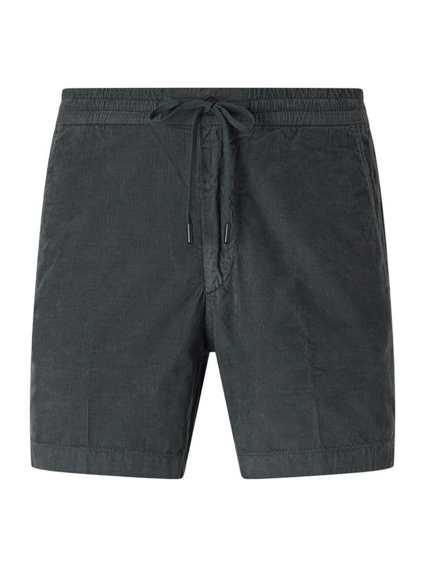 Photo: Slowear - Straight-Leg Cotton-Corduroy Drawstring Shorts - Green
