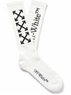 Off-White - Arrow Bookish Ribbed Stretch Cotton-Blend Socks