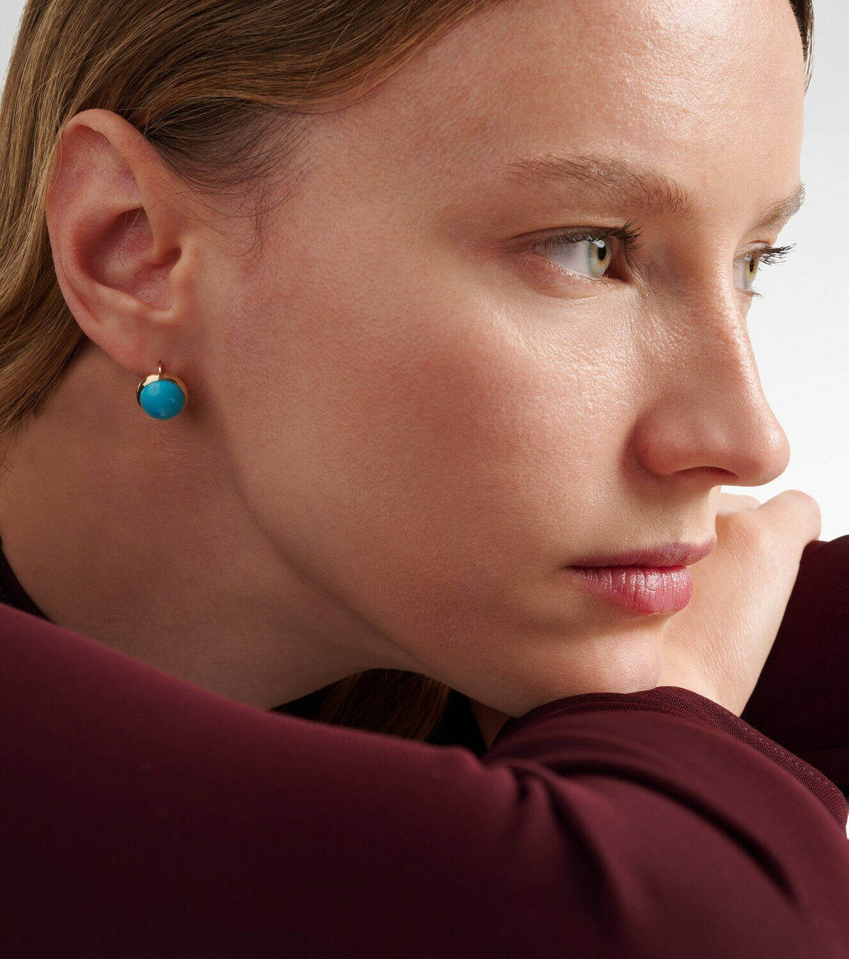 Ileana Makri Blue Eye 14kt gold earrings with turquoise
